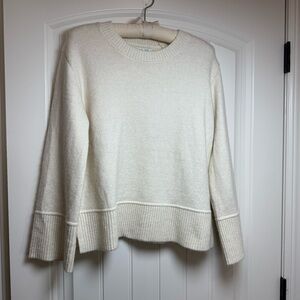 Rachel Zoe Cream Crewneck Sweater with Relaxed Fit
